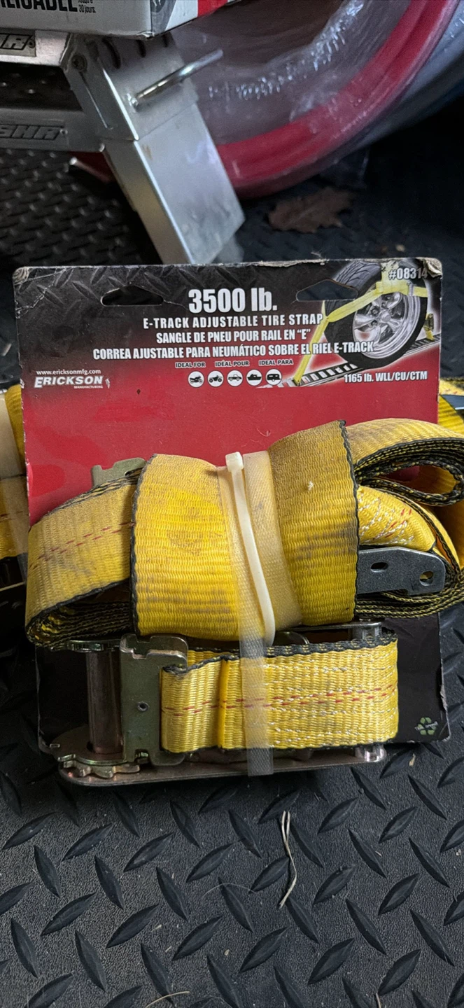 3 NEW Erickson 3500 lb E-Track Ratchet Tie Down Straps - photo 2