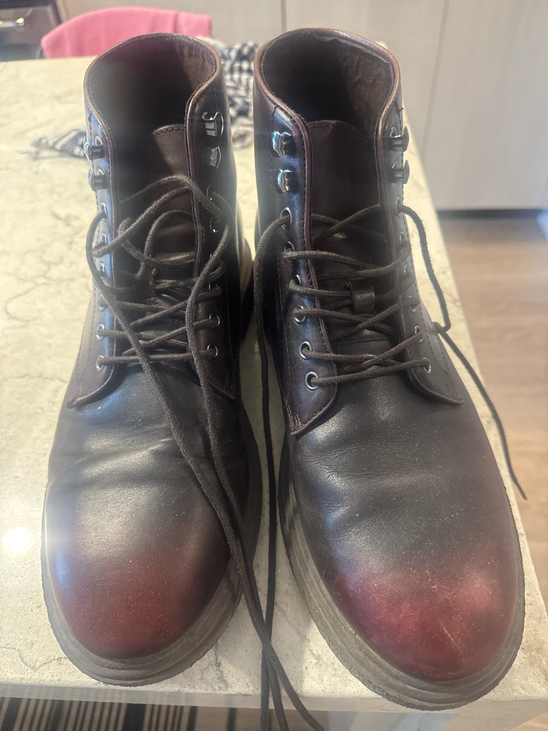ALDO Men’s Ankle Boots –Burgundy, Size 12 – Very Good Condition