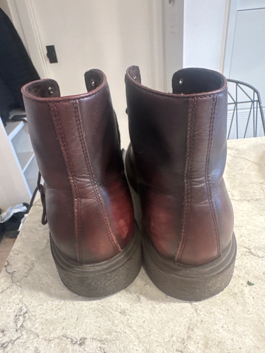 ALDO Men’s Ankle Boots –Burgundy, Size 12 – Very Good Condition - photo 5