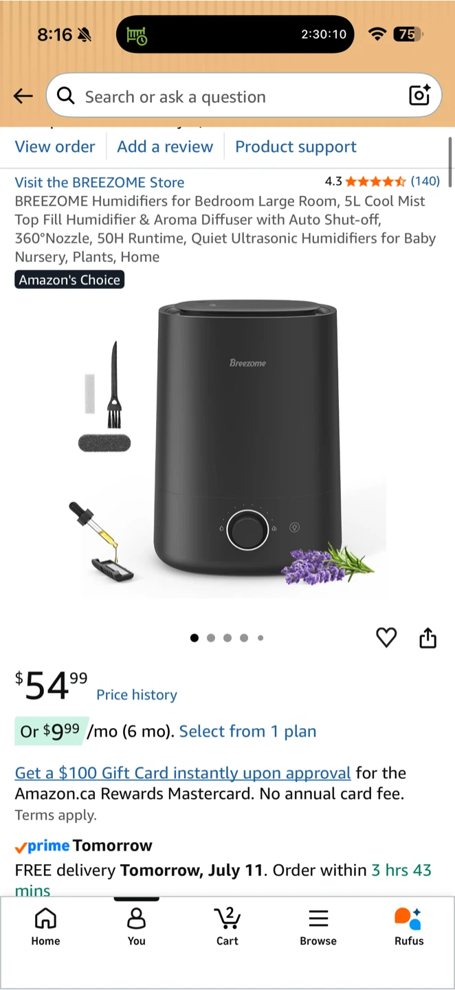 BREEZOME 5L Cool Mist Humidifier - photo 2