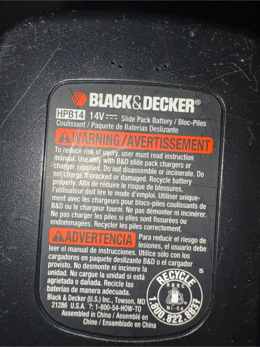 Black & Decker HPB14 14.4V Slide Pack Battery Drill Kit - photo 3