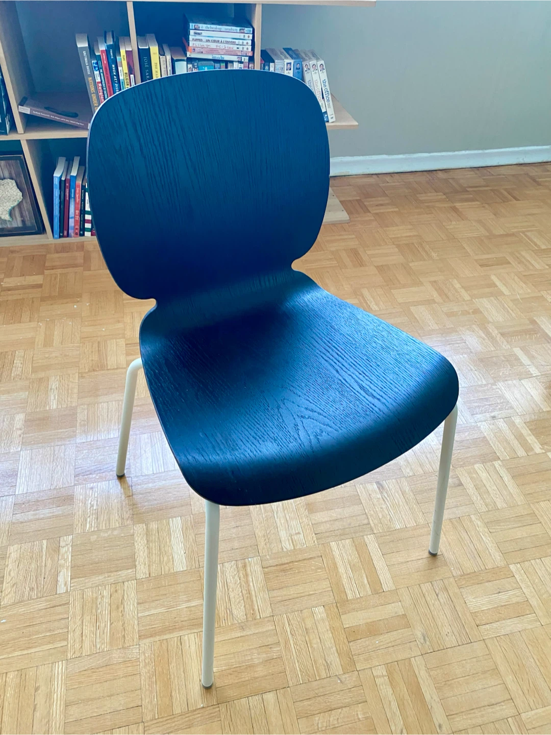 Black wood and white metal desk chair (IKEA)