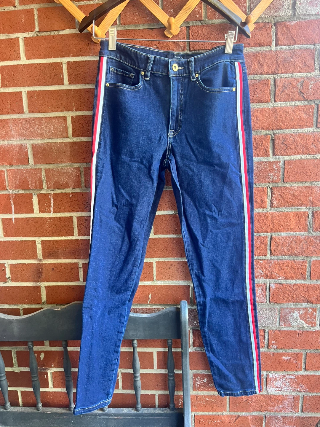 Tommy Hilfiger Jeans Women's Size 6 Blue Stripe Denim