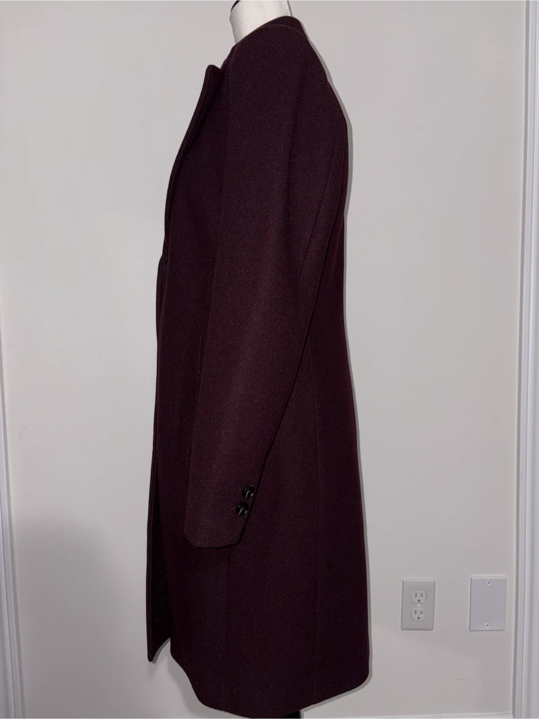 M - NEW with TAG! Zara Soft Shoulder Pad Coat Burgundy - photo 3
