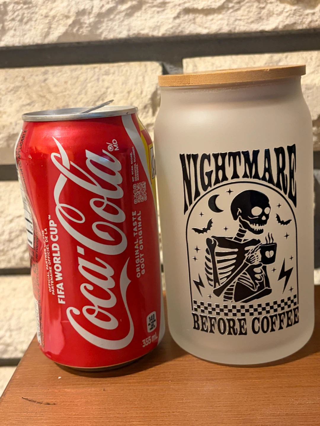 Frosted Glass Tumbler "Nightmare Before Coffee" - photo 2