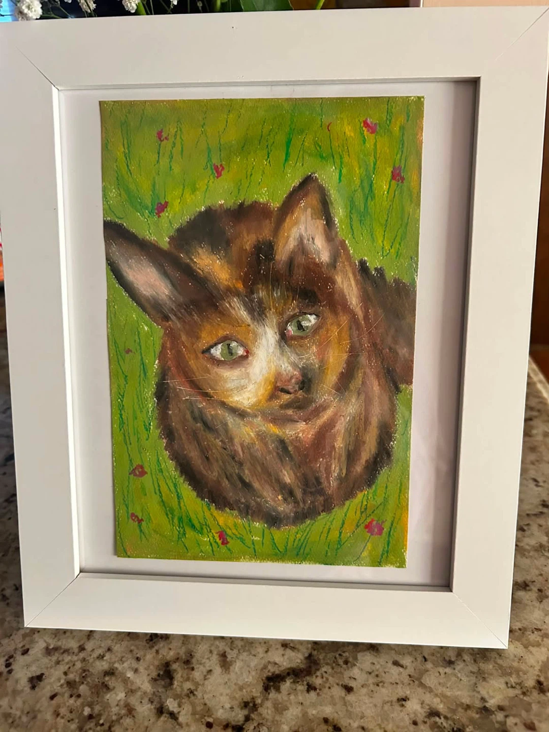 oil pastel painting of cat - photo 2