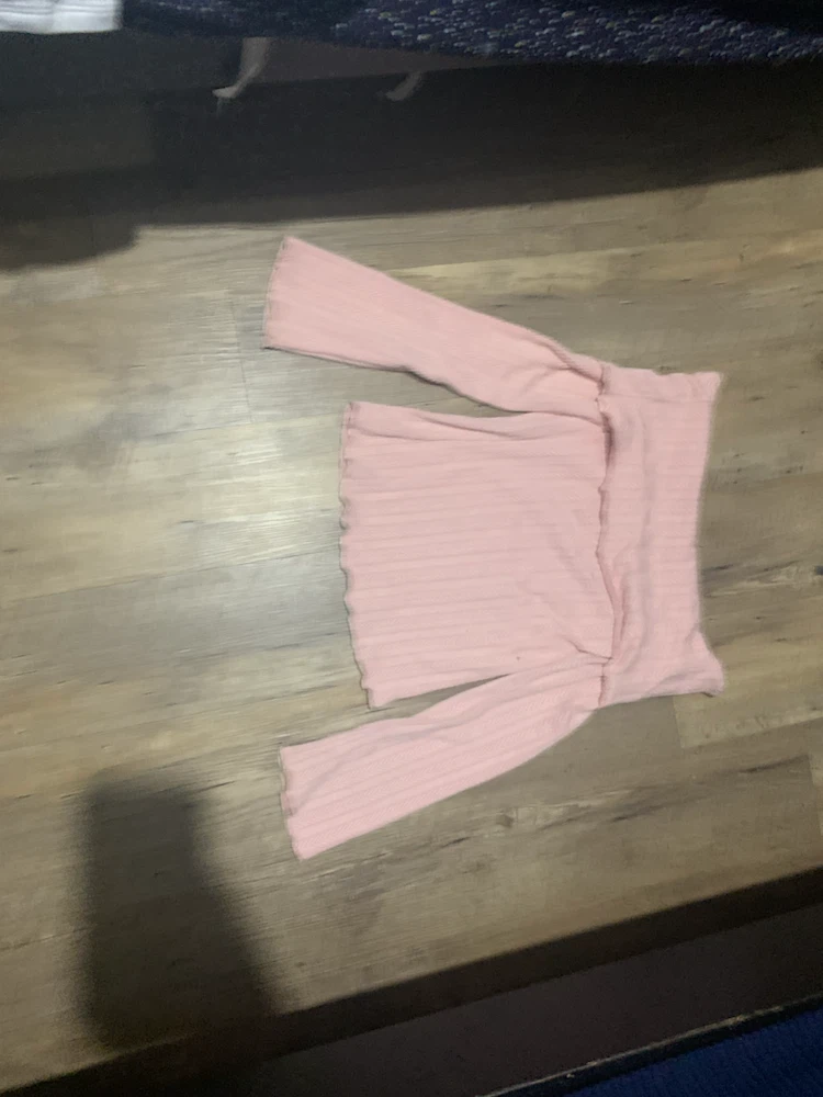 Pink Ribbed Long Sleeve Top
