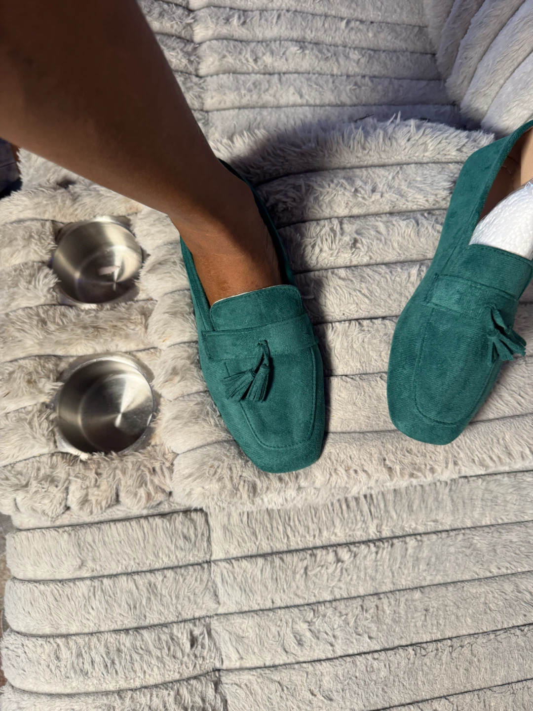 Women's Teal Suede Tassel Loafers - photo 2