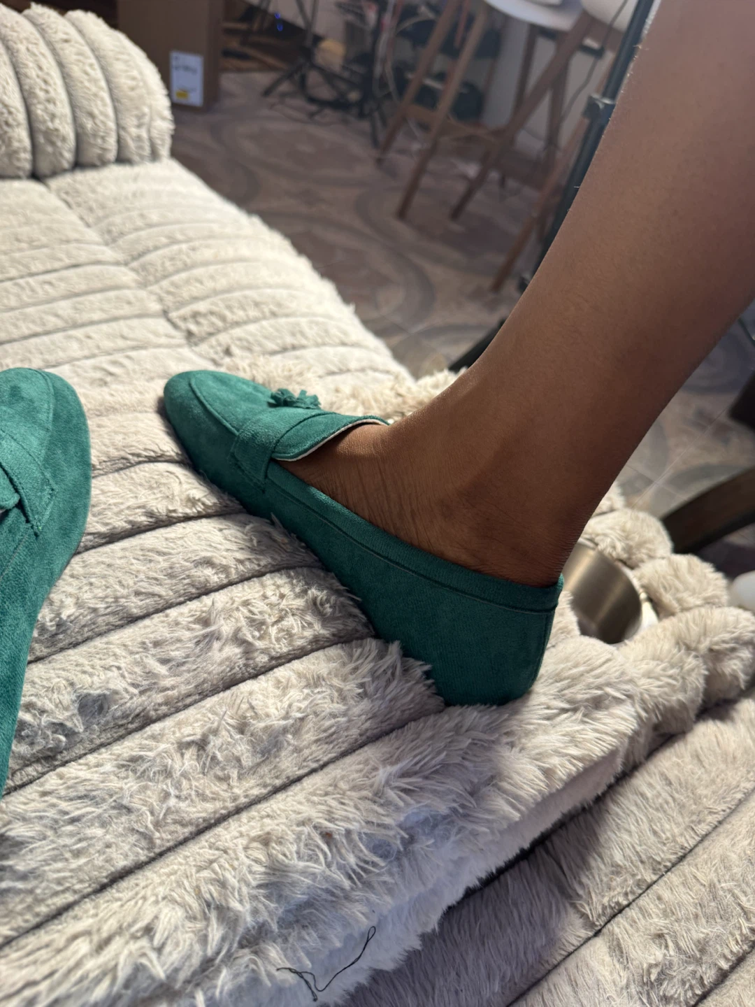 Women's Teal Suede Tassel Loafers - photo 3