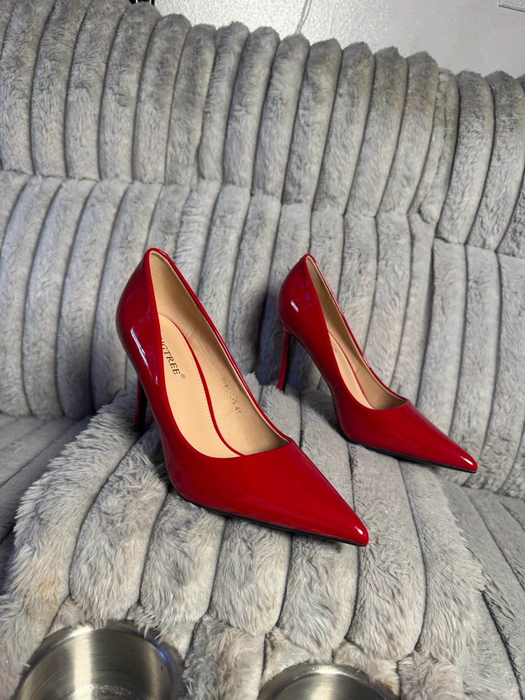 BIGTREE Red Patent Leather Stiletto Heels - photo 5