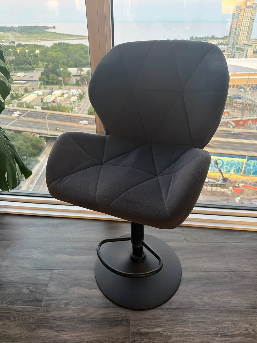 Grey Swivel Bar Stool