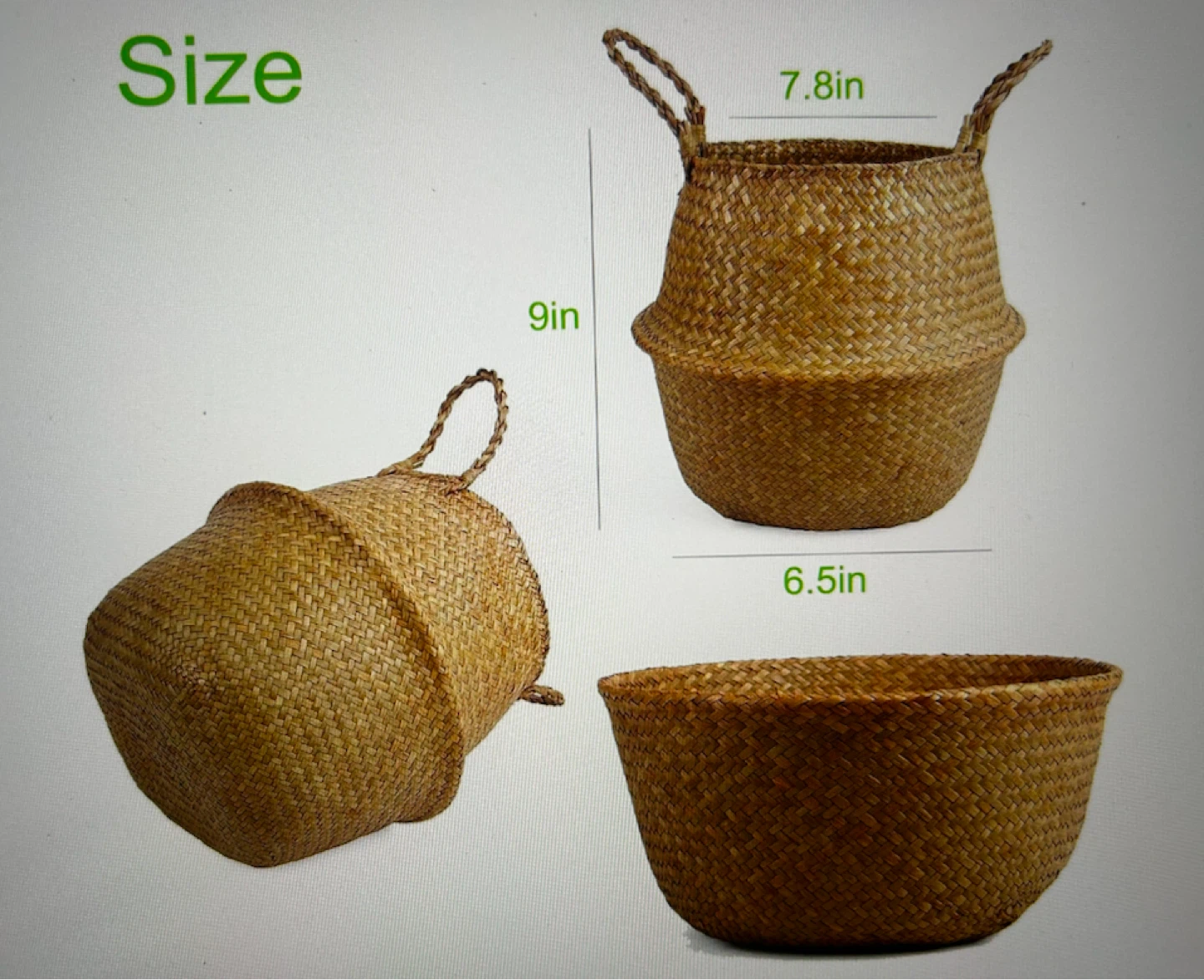 Seagrass Woven Basket with Handles - photo 3