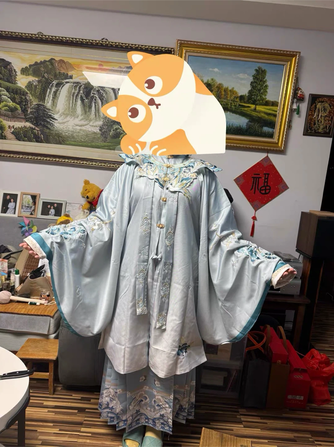 Blue Traditional Chinese Hanfu Dress with Embroidery - photo 2