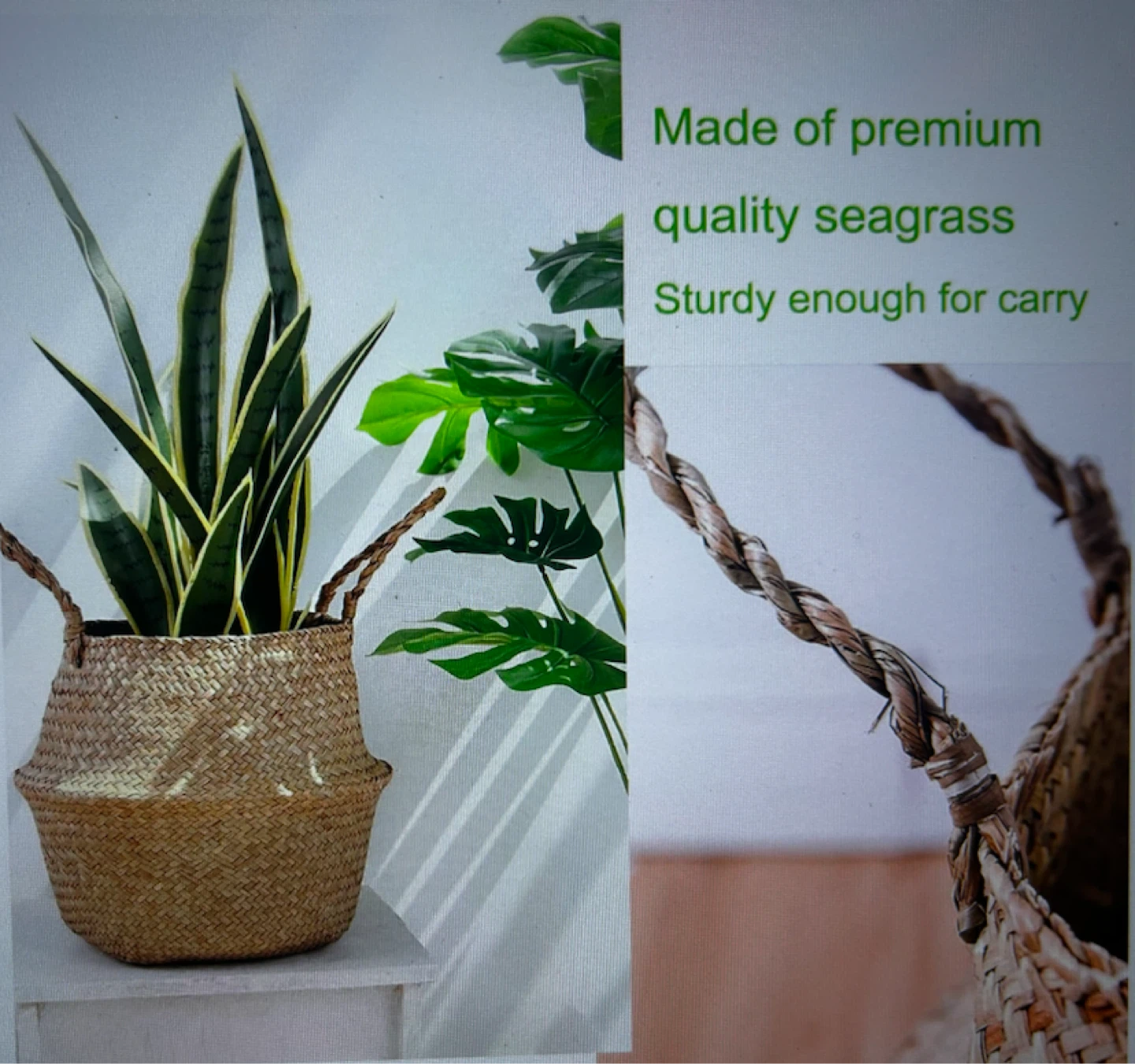 Seagrass Woven Basket with Handles - photo 5
