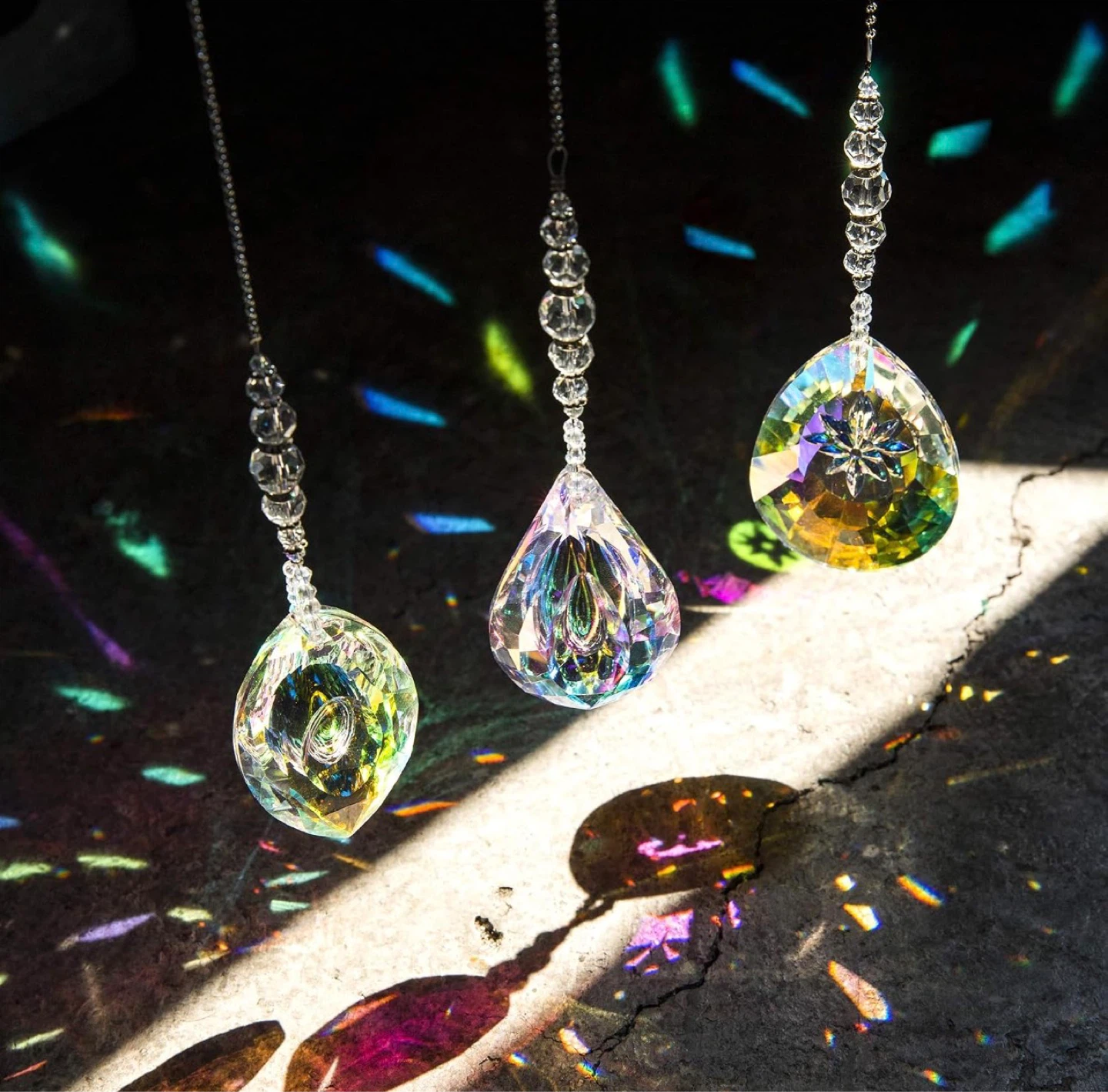 Set of 3 Crystal Sun Catchers