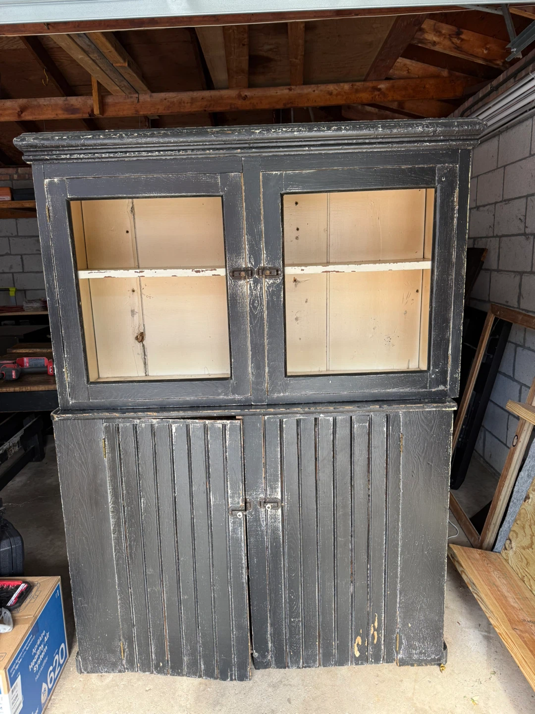 Vintage Wooden Cabinet with Doors