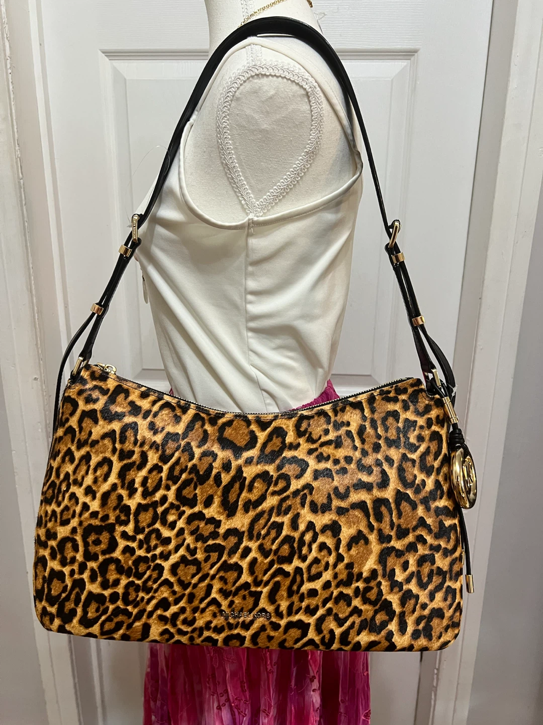 Michael Kors Nolita Leopard Print Shoulder Bag