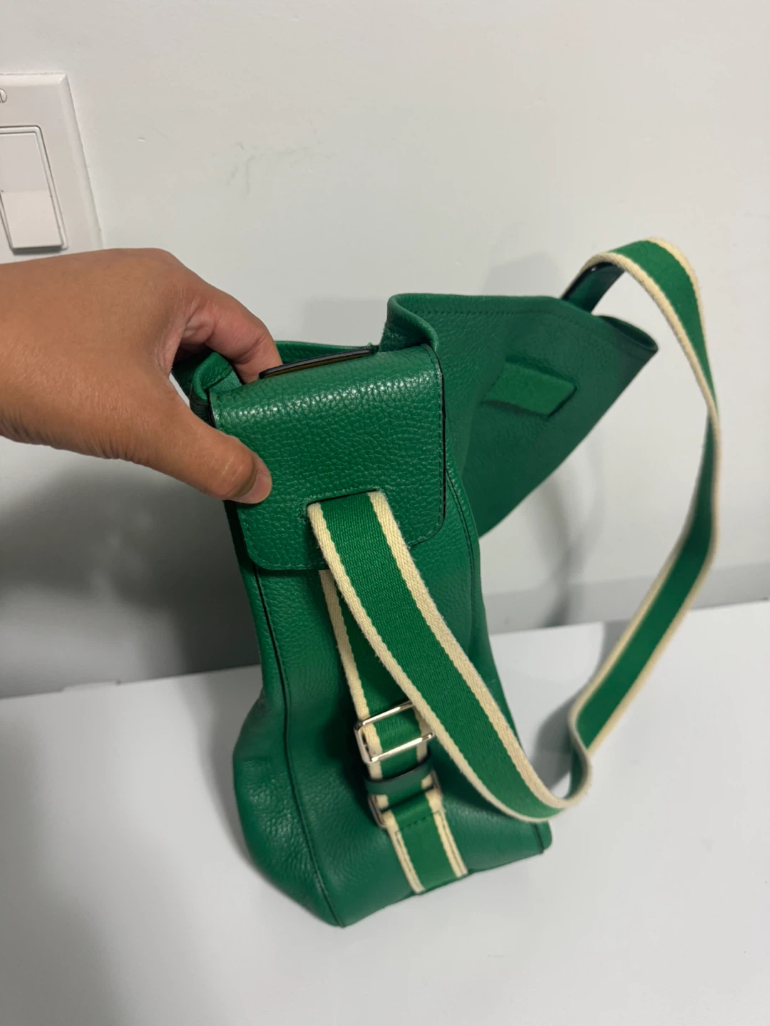 Green Ecco Leather Handbag/Shoulder Bag