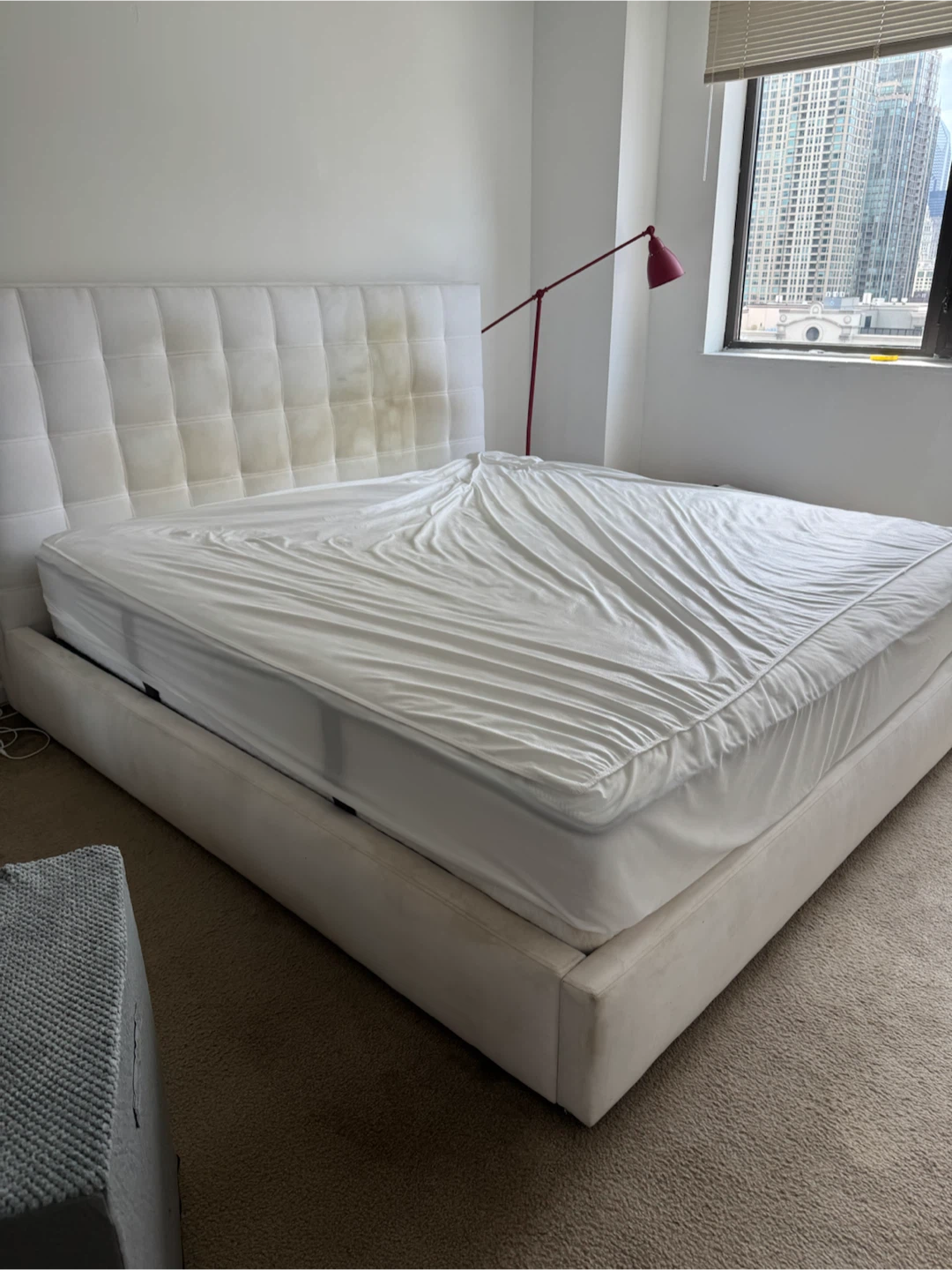 King Size Mattress & Room and Board upholstered bed frame