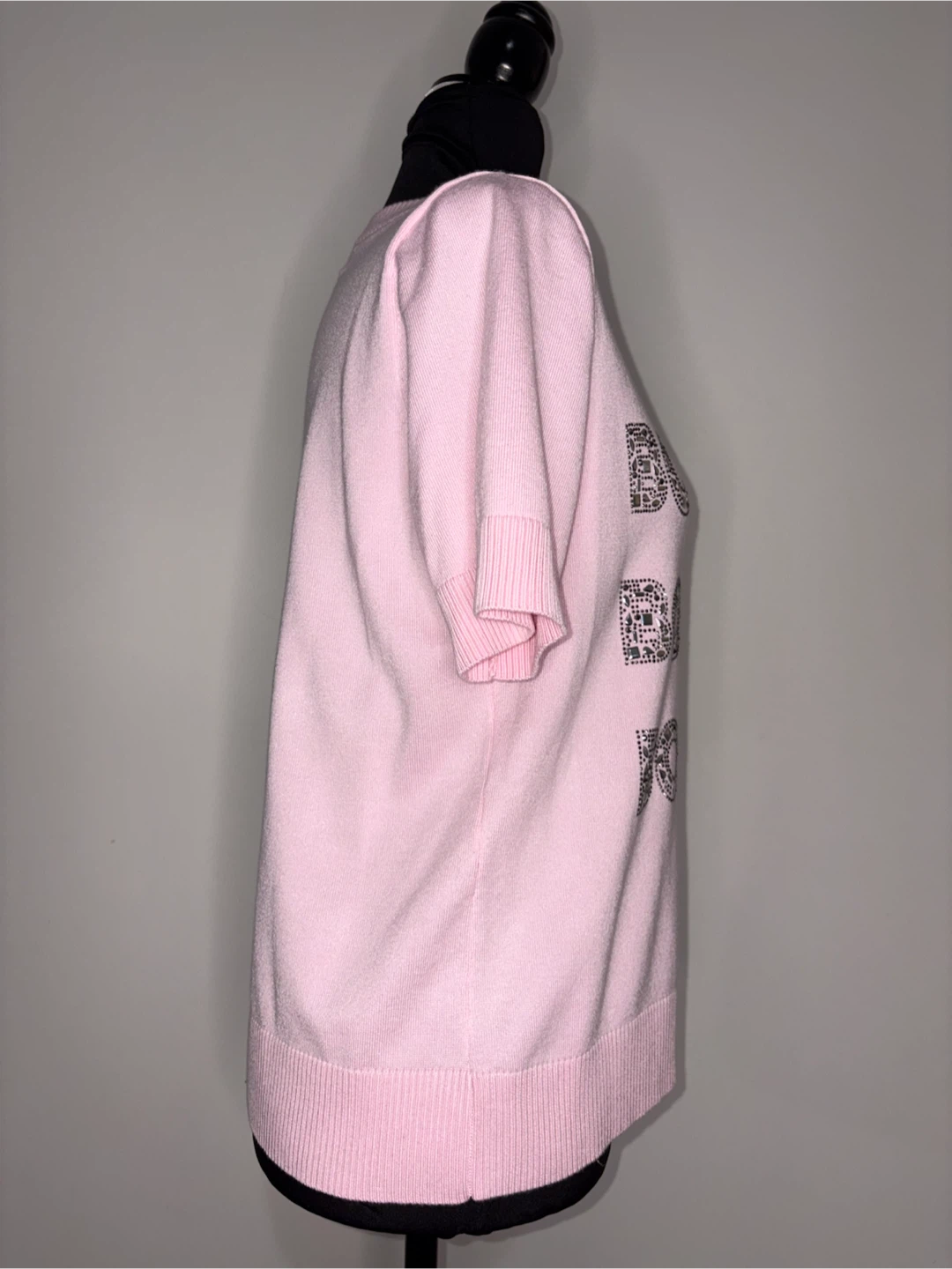 M - NEW w/TAG! Pink Bonjour Knit Top with Rhinestones - photo 5