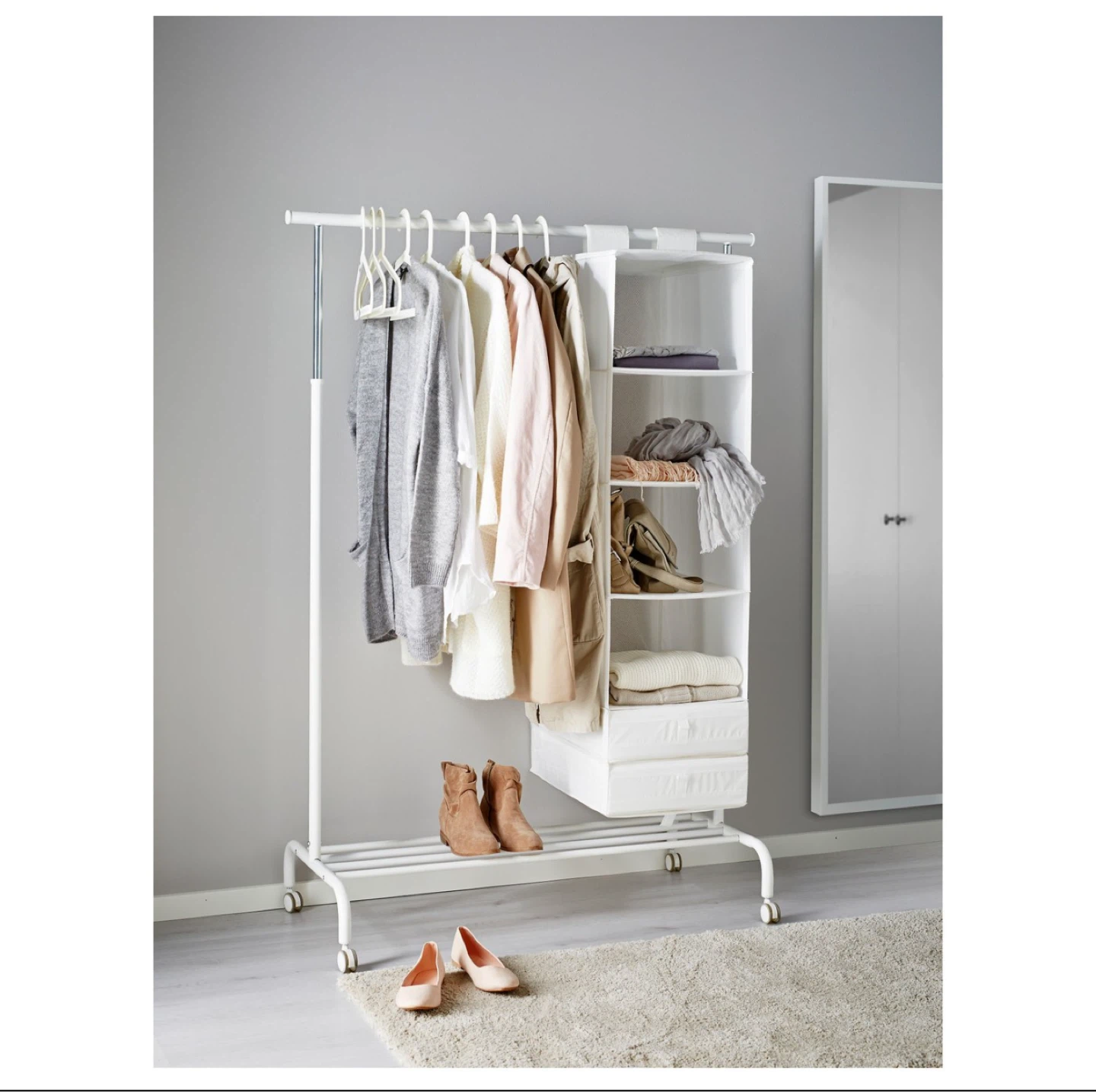 IKEA RIGGA Clothes Rack on Wheels