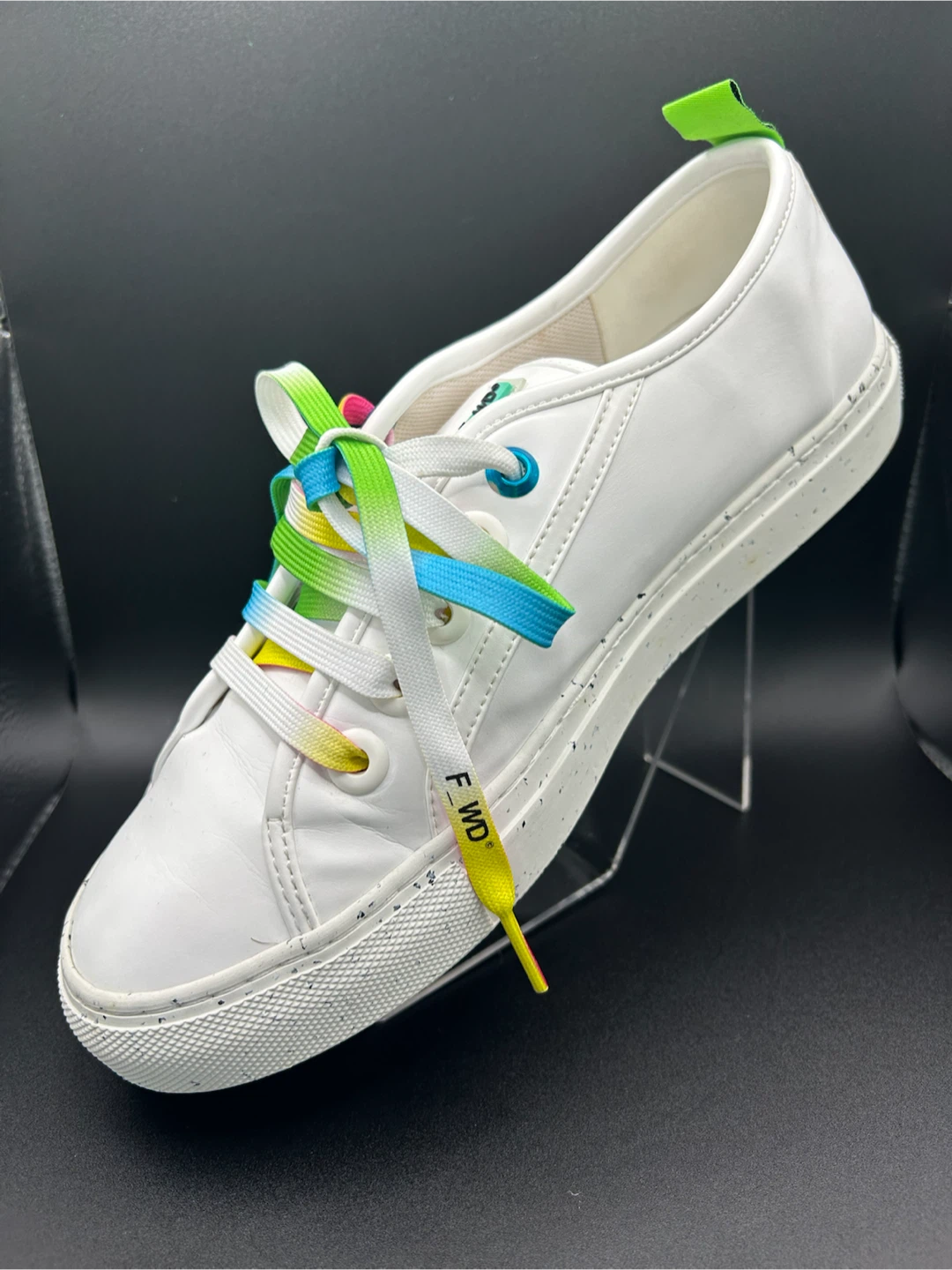 7.5 - Like NEW! F_WD Women's White Sneakers with Rainbow Laces - photo 4