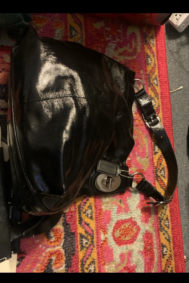 Black Coach Patent Leather Shoulder Bag