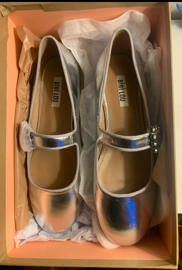 Bibi Lou Silver Mary Jane Flats - photo 2