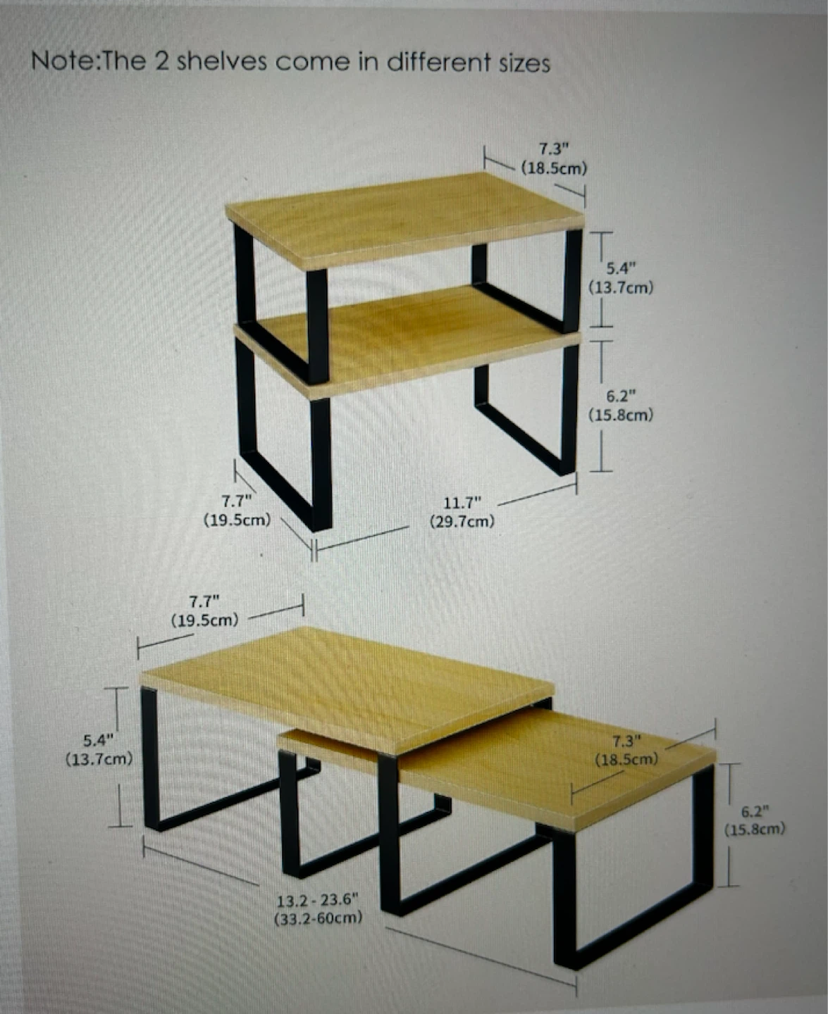 Set of 2 Wood & Metal Shelves - photo 4
