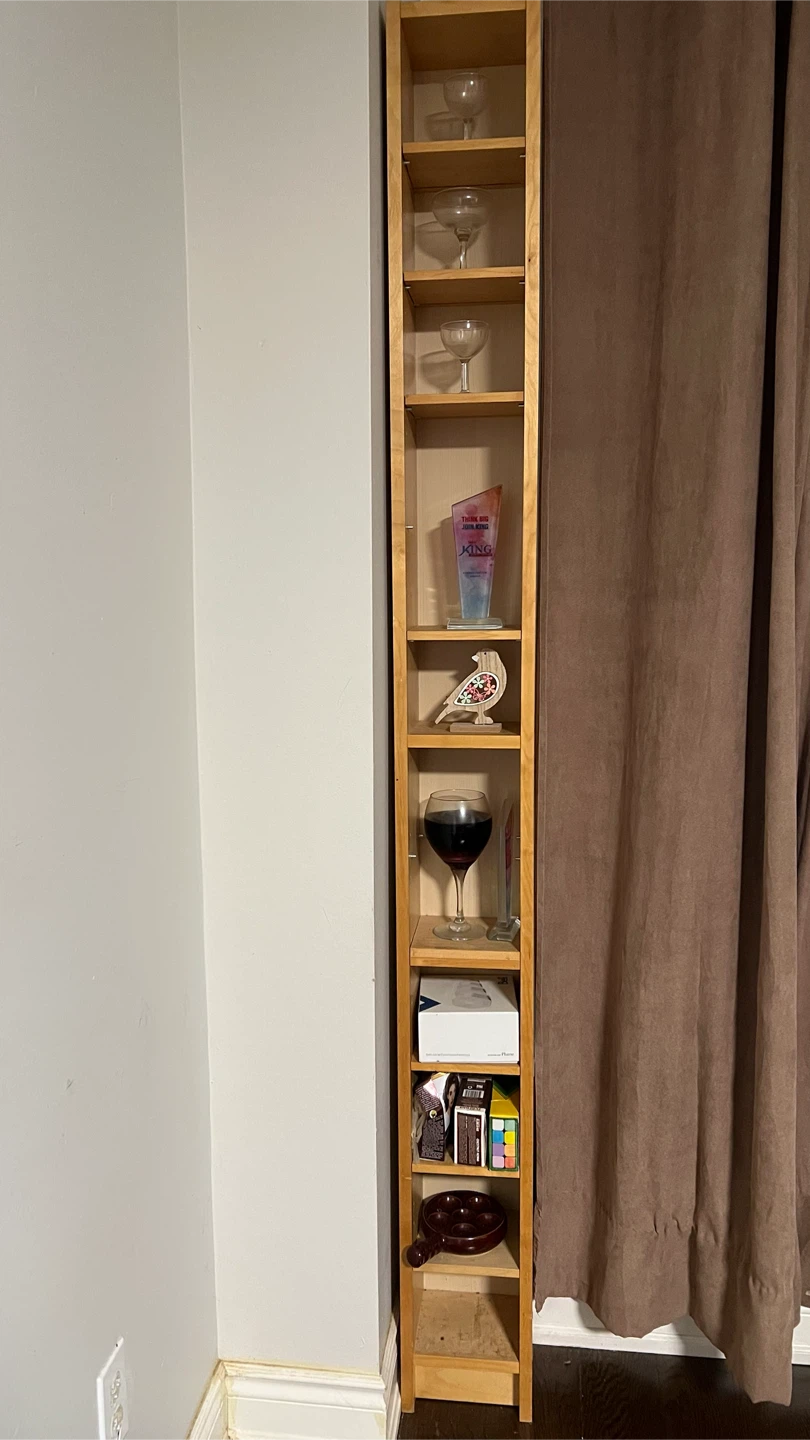 2 Tall Wooden Display Shelves
