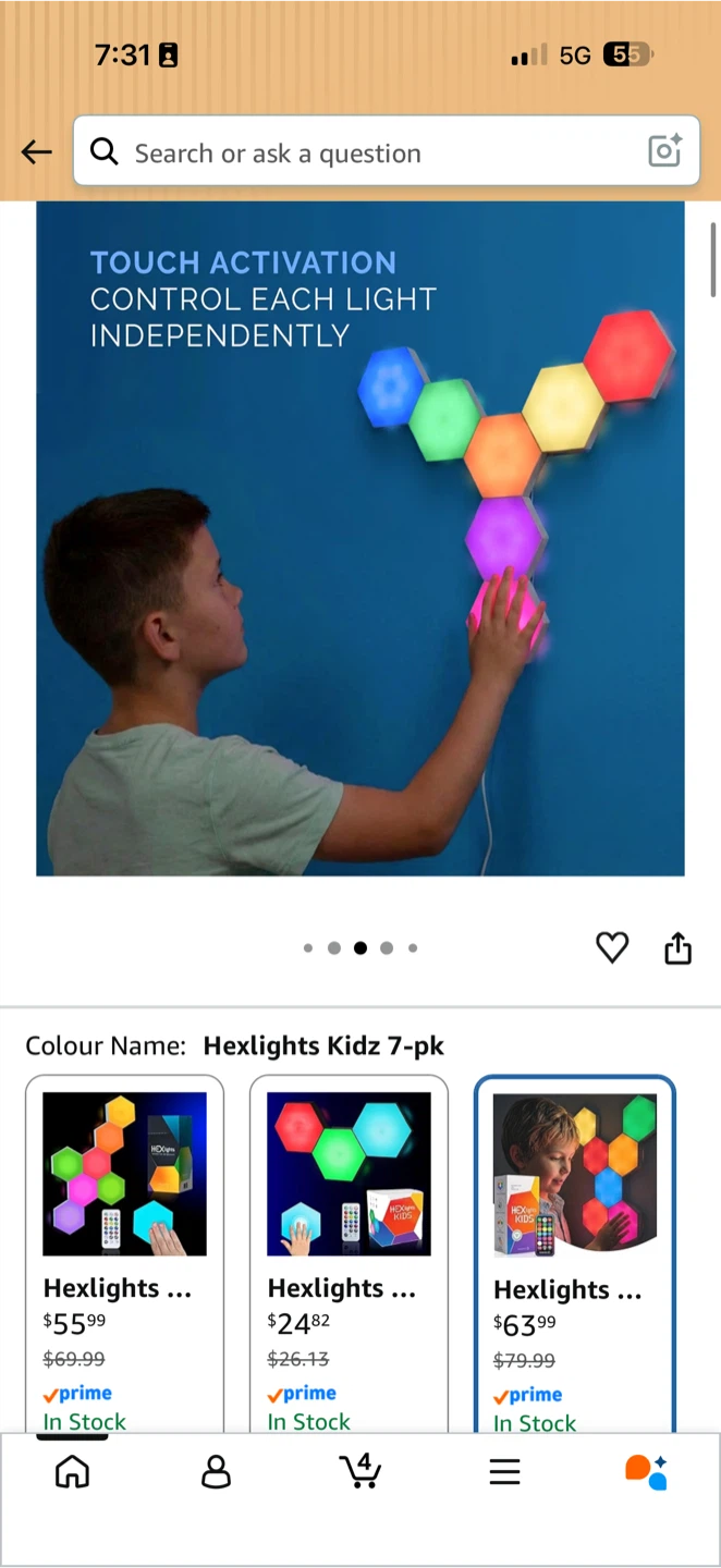 Hexagon shaped lights  - 7pk Touch Hexagon Lights - photo 2