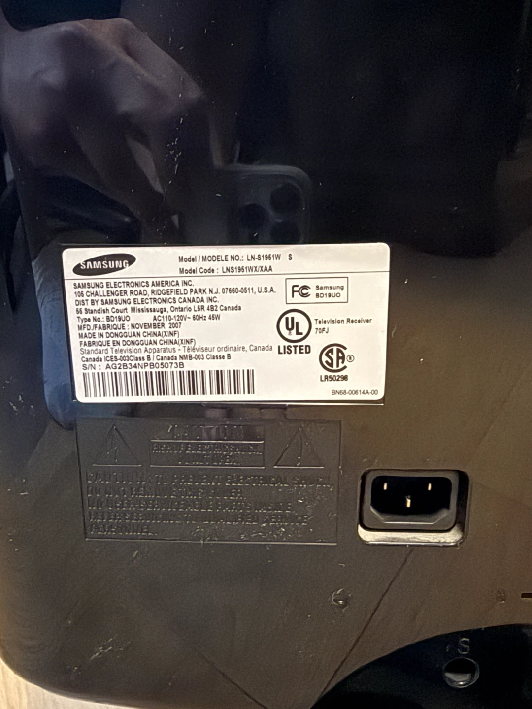 Samsung LN-S195W w/ TV Remote Control - photo 3