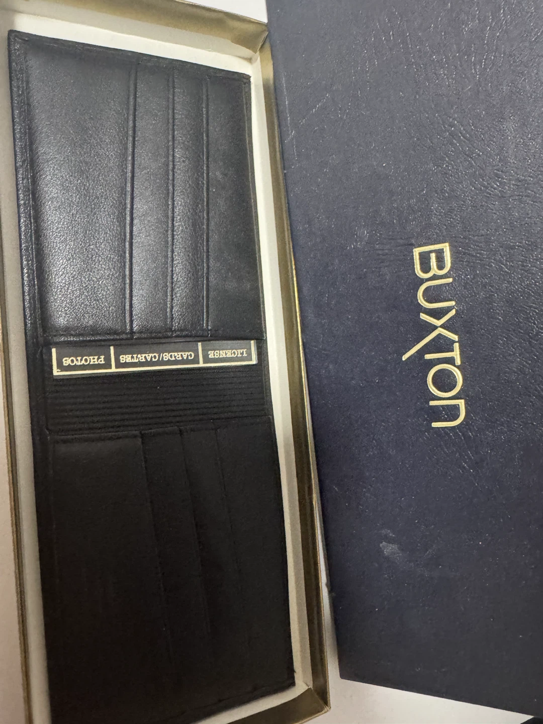 Buxton Black Leather Bifold Wallet