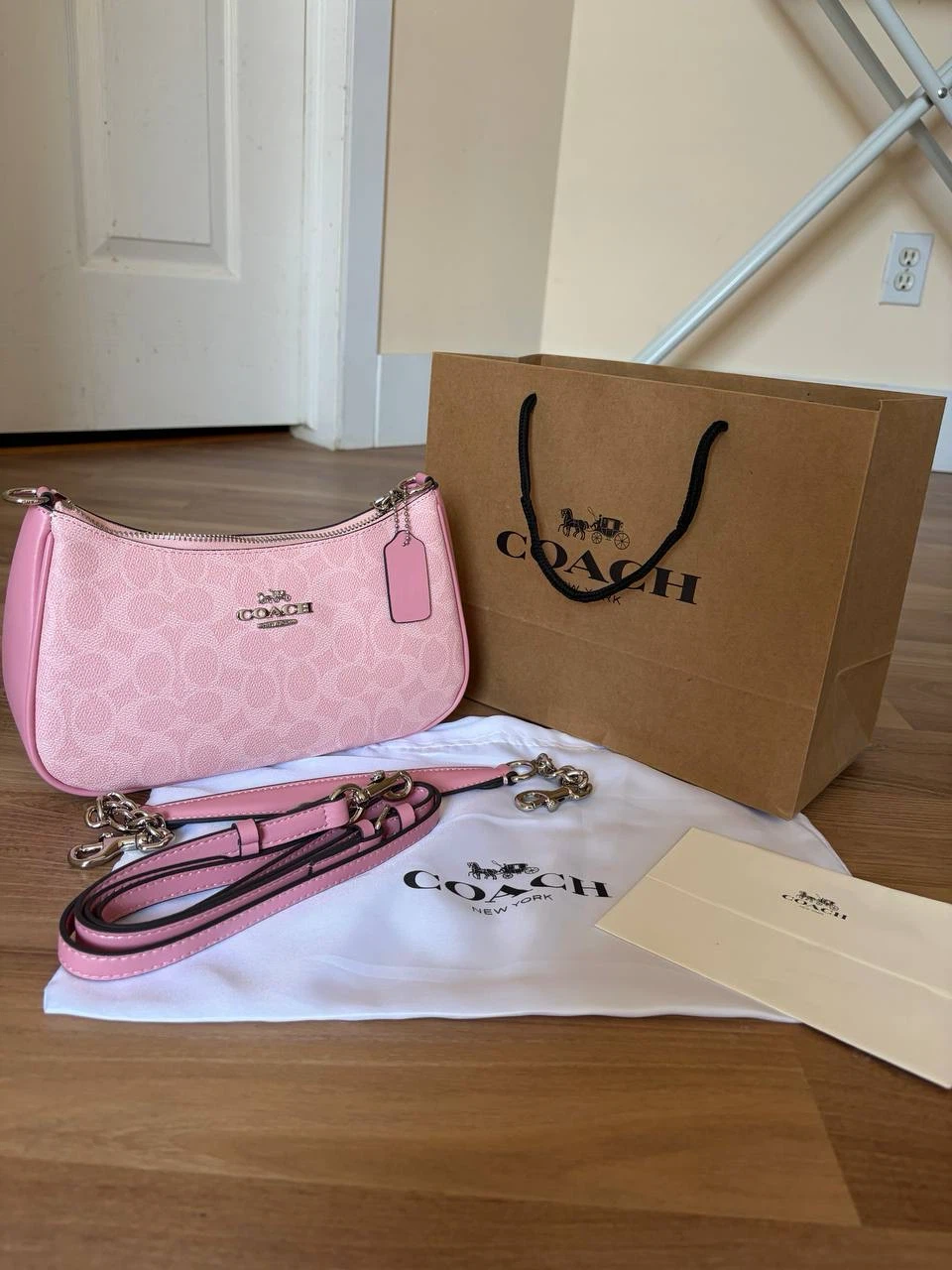 Coach Teri Pink Monogram Shoulder Bag