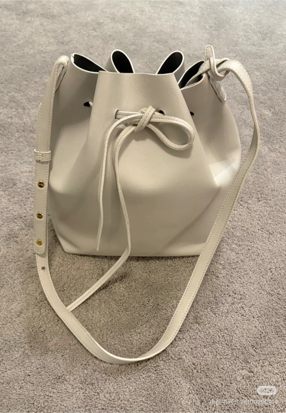 Mansur Gavriel White Bucket Bag