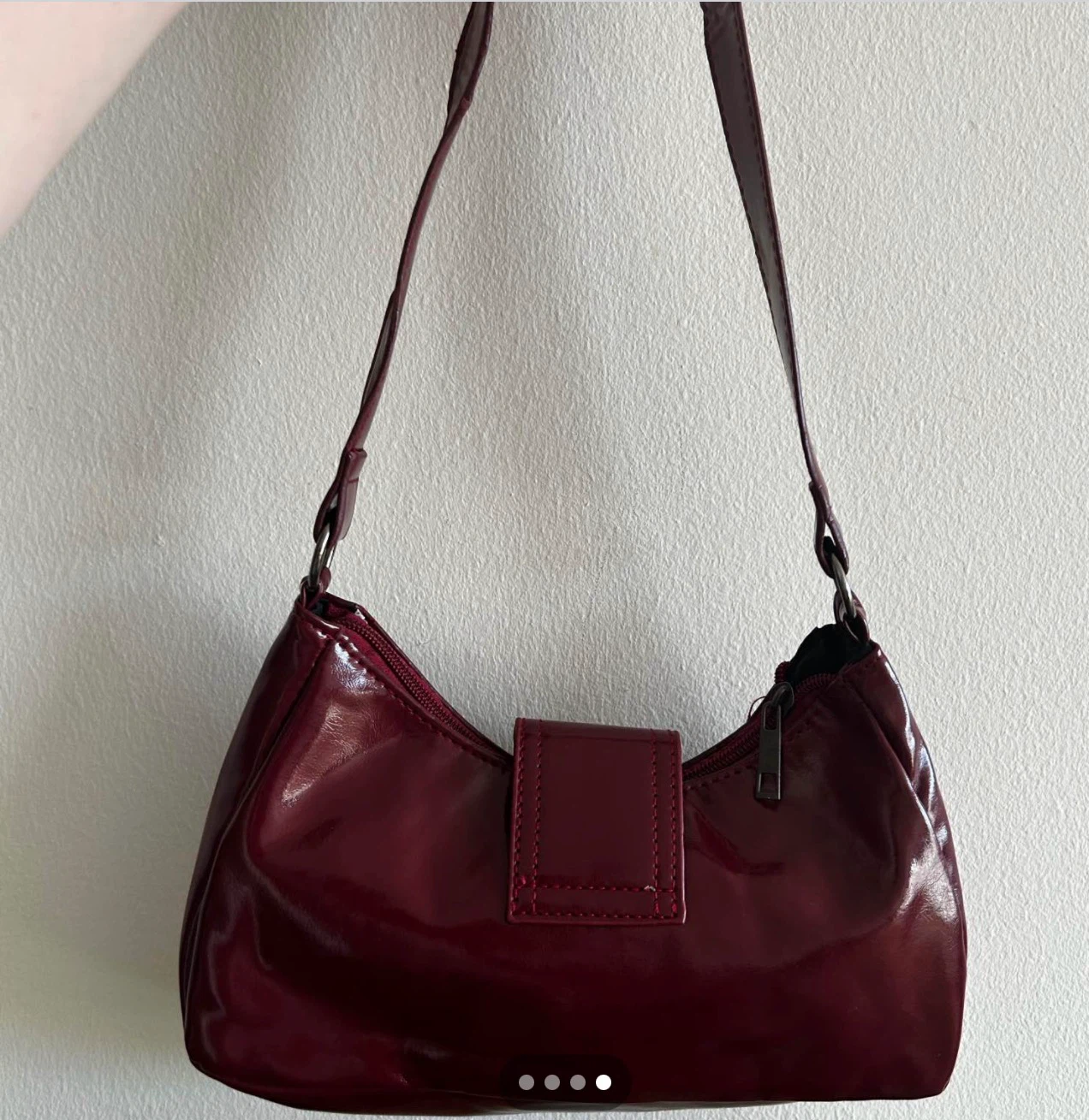 Burgundy Patent Leather Shoulder Bag - photo 2