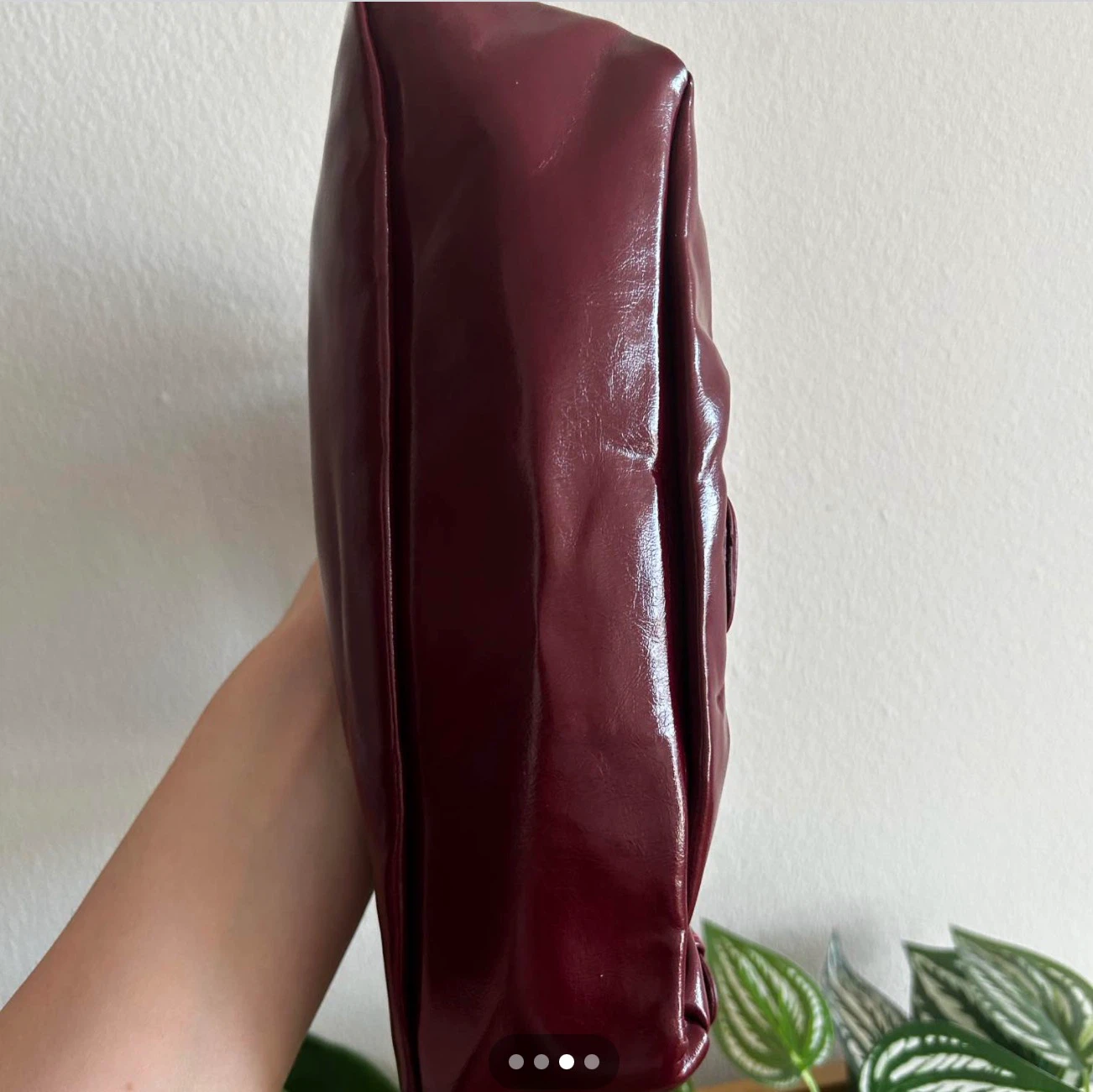Burgundy Patent Leather Shoulder Bag - photo 3