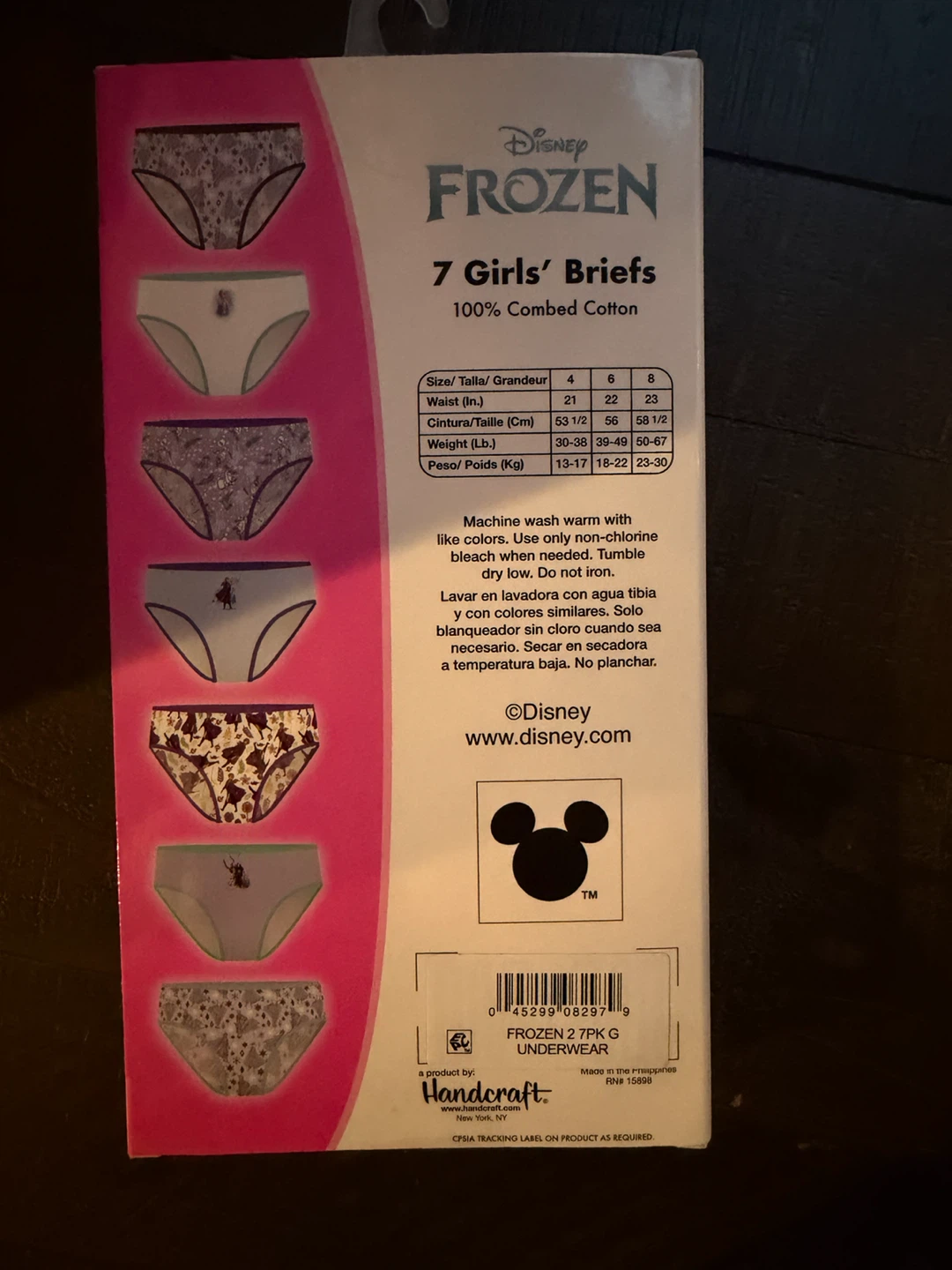 Disney Frozen 7 Girls' Briefs Size 6 new in box! - photo 2
