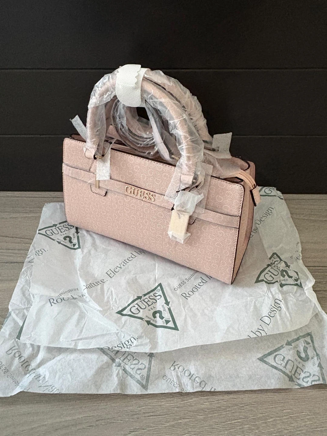 Guess Pink Monogram Satchel Handbag - photo 2