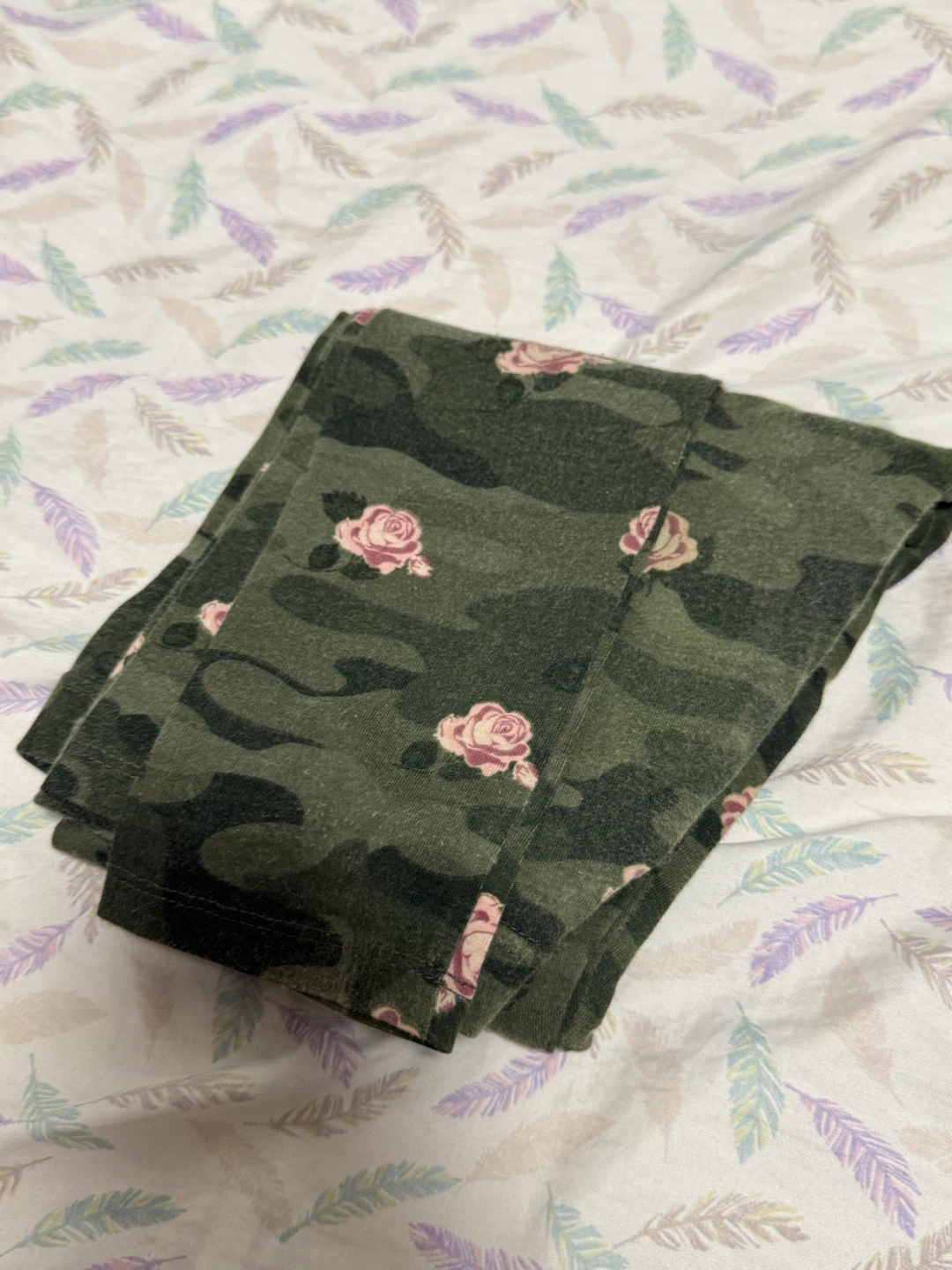 Girls' Leggings Camo Rose Print