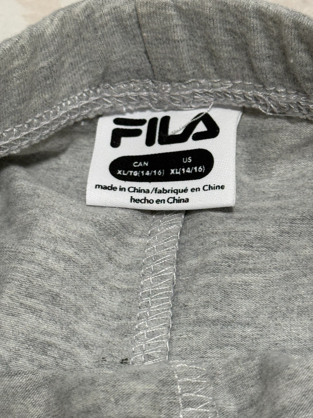 Fila Grey Leggings with Pink Logo - Size XL - photo 2
