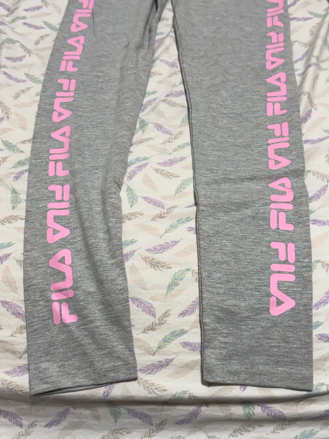 Fila Grey Leggings with Pink Logo - Size XL - photo 3