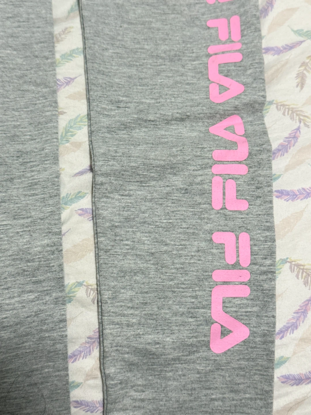 Fila Grey Leggings with Pink Logo - Size XL - photo 4