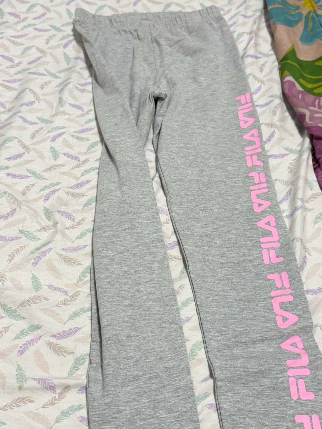 Fila Grey Leggings with Pink Logo - Size XL - photo 5