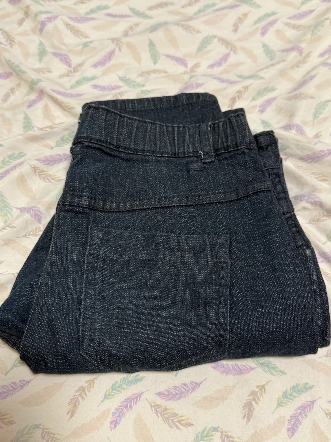 Denim Pants with Polka Dot Pattern