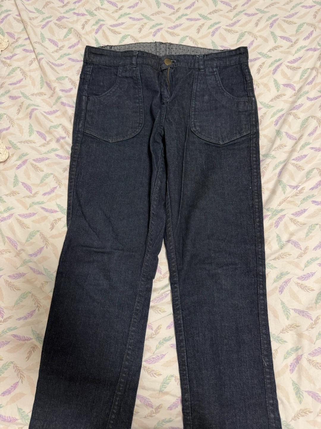 Denim Pants with Polka Dot Pattern - photo 2
