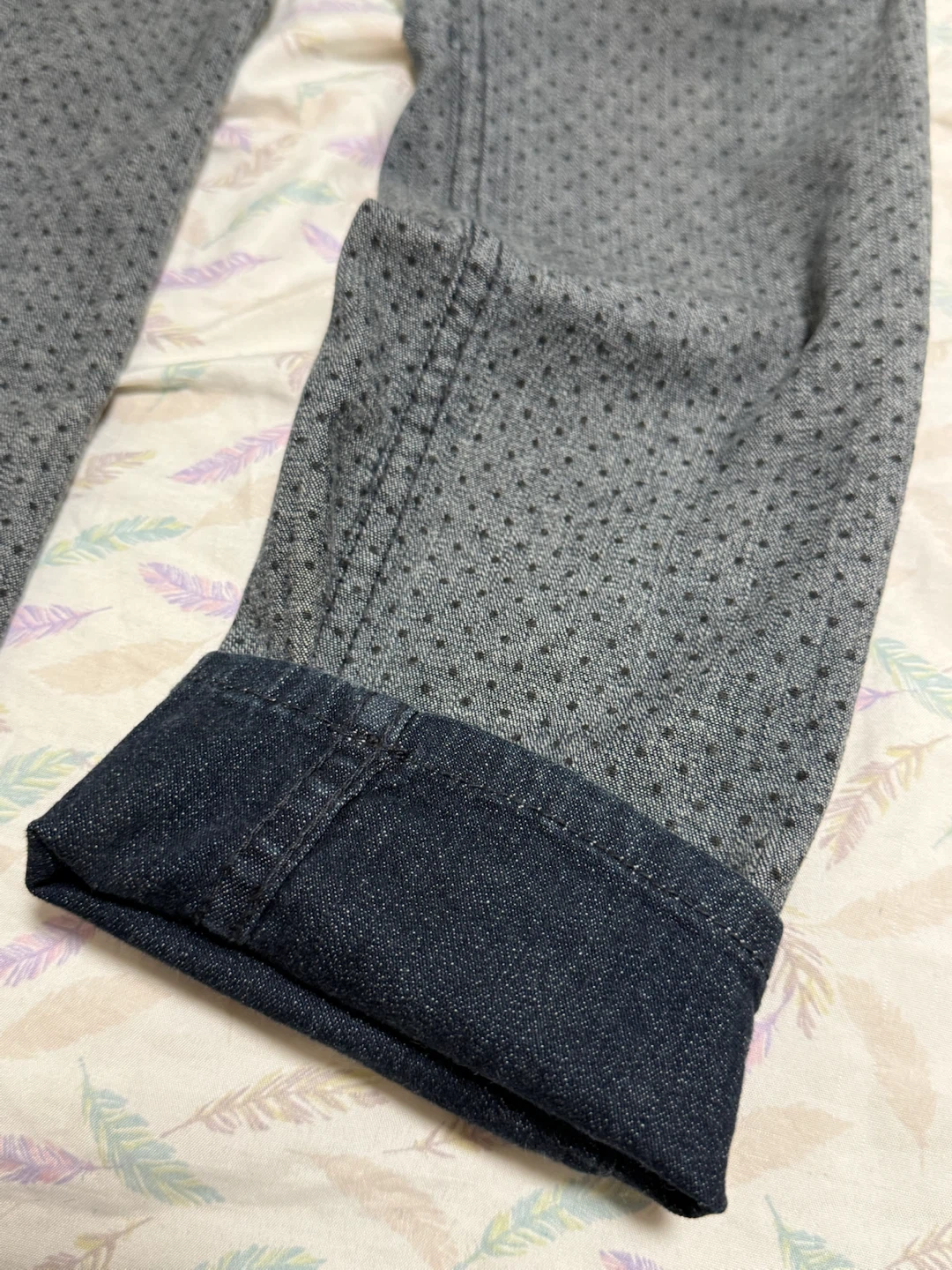 Denim Pants with Polka Dot Pattern - photo 5