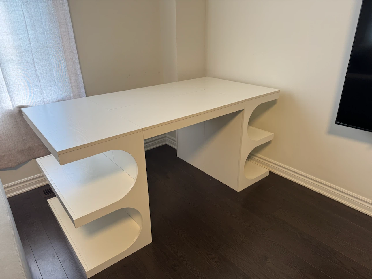 White Desk with Shelving - photo 2