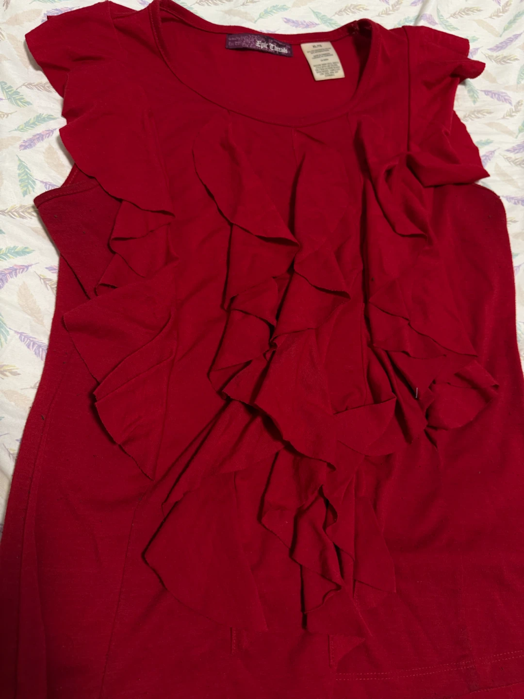 Epic Threads Women's Red Ruffle Top - photo 3