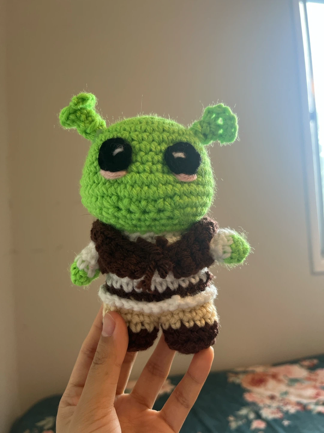 Crocheted Shrek Amigurumi toy